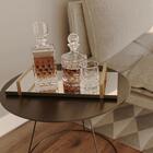 Bandeja Espelhada 25x50cm Borda Infinita Preta Com Alça Cobre