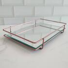 Bandeja Espelhada 26x17cm Retangular Para Decoração Banheiro