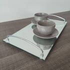 Bandeja Espelhada Aço Inox 45 X 25cm Retangular De Servir Tra