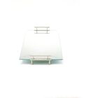 Bandeja Espelhada Alça Lateral Prata 30x20