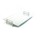 Bandeja Espelhada Alça Lateral Prata 30x20