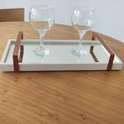 Bandeja Espelhada Ártico Com Alça Bronze