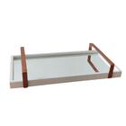 Bandeja Espelhada Ártico Com Alça Bronze