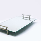 Bandeja Espelhada Com Alça Lateral Dourada Banheiro Lavabo 30