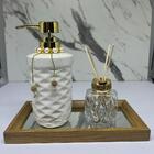 Bandeja Espelhada De Mdf + Porta Sabonete + Difusor De Vidro