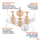 Bandeja Espelhada Decoração Luxo 35 5 X 35 5cm Cromada