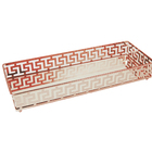 Bandeja Espelhada Decorativa Colonial Rosé Lavabo Sala 20x10