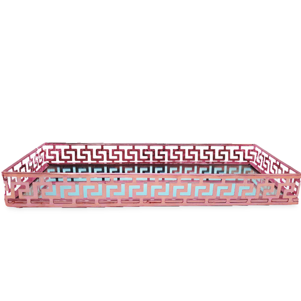 Bandeja Espelhada Decorativa Colonial Rosé Lavabo Sala 20x10