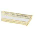 Bandeja Espelhada Decorativa Glass Em Metal E Vidro Dourado