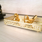 Bandeja Espelhada Decorativa Gold Cozinha Lavabo Sala 20x10