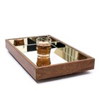 Bandeja Espelhada Decorativa Madeira