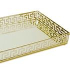 Bandeja Espelhada Decorativa Moderna Gold Lavabo Sala 26x11