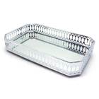 Bandeja Espelhada Decorativa Prata Cozinha Lavabo Sala 25x13