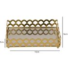 Bandeja Espelhada Dourada De Metal Quadrada Luxo Para Lavabo