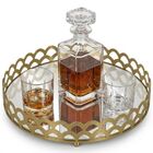 Bandeja Espelhada Dourada De Metal Redonda Luxo Para Lavabo /