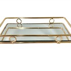 Bandeja Espelhada Dourada Metal 3234