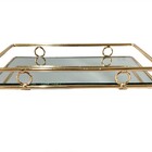 Bandeja Espelhada Dourada Metal 3234
