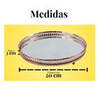 Bandeja Espelhada E Metal Cor Cobre - Redonda