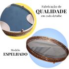 Bandeja Espelhada E Metal Cor Cobre - Redonda