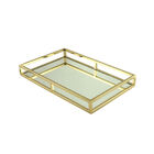 Bandeja Espelhada Em Inox Royal Decor 41x26x5cm Dourada