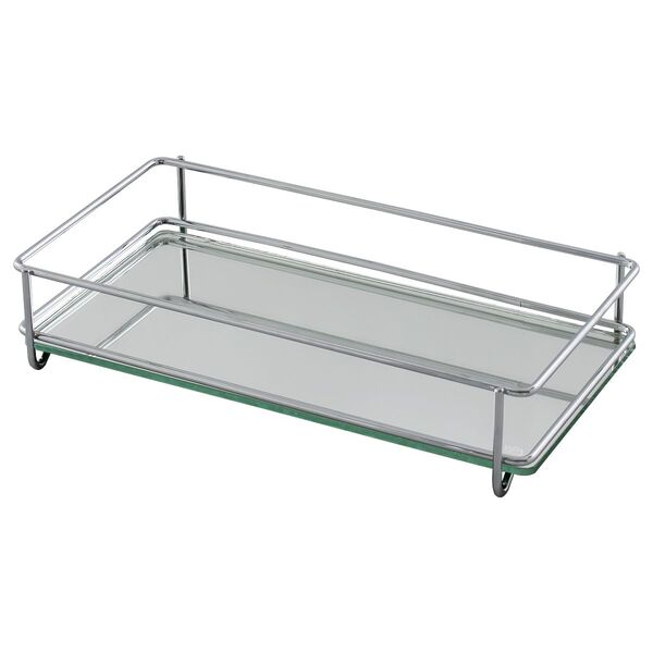 Bandeja Espelhada Fence 10x20cm Metalizada - Hara - Cromado