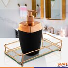 Bandeja Espelhada Fence 10x20cm Metalizada - Hara - Rosé Gold