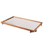 Bandeja Espelhada Gala Cor Castanho Pés Grafite