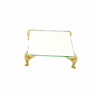 Bandeja Espelhada Itália Dourada Luxo Lavabo Decoração 10x10