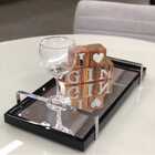 Bandeja Espelhada Laqueada Com Alça Cromada