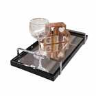 Bandeja Espelhada Laqueada Com Alça Cromada