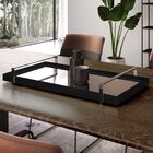 Bandeja Espelhada Laqueada Com Alça Cromada