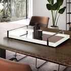 Bandeja Espelhada Laqueada Com Alça Cromada