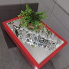 Bandeja Espelhada Laqueada Flutuante Bordô