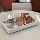 Bandeja Espelhada Laqueada Flutuante Branca