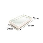 Bandeja Espelhada Laqueada Flutuante Branca