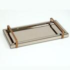 Bandeja Espelhada Liz Com Alça Cobre