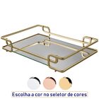 Bandeja Espelhada Luana Lavabo Luxo 20x30cm - Dourado