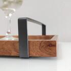 Bandeja Espelhada Madeira Com Alça Grafite