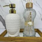 Bandeja Espelhada Mdf + Difusor De Vidro + Porta Sabonete