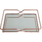 Bandeja Espelhada Para Perfumes Decoração Banheiro Lavabo Rosé