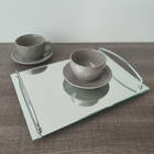 Bandeja Espelhada Para Sala Aço Inox Andrea 35x25cm Retangula