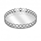 Bandeja Espelhada Prata De Metal Redonda Luxo Para Lavabo / B