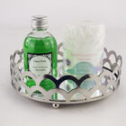 Bandeja Espelhada Prata De Metal Redonda Luxo Para Lavabo / B