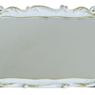 Bandeja Espelhada Provençal Branca/dourada - 41 X 26 Cm
