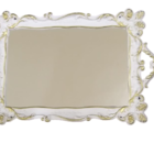 Bandeja Espelhada Provençal Branca/dourada - 41 X 26 Cm