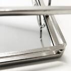 Bandeja Espelhada Retangular Em Inox Adely Decor 35cm