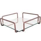 Bandeja Espelhada Rose Gold 18x18cm Bandeja Decorativa Para B