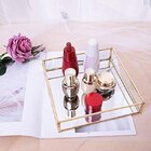 Bandeja Espelhada Transparente Organizador Quadrado Kit 2 Pçs