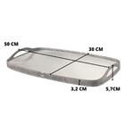 Bandeja Espelhada Vale Em Couro Marrom