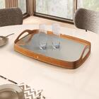 Bandeja Espelhada Vale Em Couro Marrom